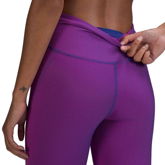 Lululemon Base Pace High-Rise Tight 25" Two-Tone Ribbed Sonic Pink Sz 2 NWT - Picture 3 of 11